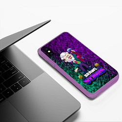 Чехол iPhone XS Max матовый Brawl StarsByron, цвет: 3D-фиолетовый — фото 2