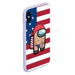 Чехол iPhone XS Max матовый Among Us American Boy Z, цвет: 3D-светло-сиреневый — фото 2