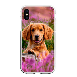 Чехол iPhone XS Max матовый Dog, цвет: 3D-белый