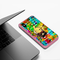 Чехол iPhone XS Max матовый Pikachu, цвет: 3D-малиновый — фото 2