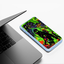 Чехол iPhone XS Max матовый Граффити, цвет: 3D-голубой — фото 2