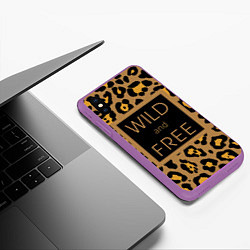 Чехол iPhone XS Max матовый Дикий и свободный, цвет: 3D-фиолетовый — фото 2