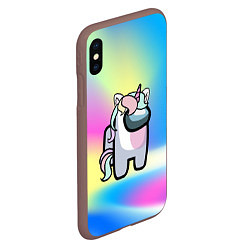 Чехол iPhone XS Max матовый Among Us Unicorn, цвет: 3D-коричневый — фото 2