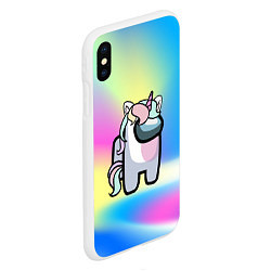 Чехол iPhone XS Max матовый Among Us Unicorn, цвет: 3D-белый — фото 2