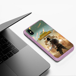 Чехол iPhone XS Max матовый PUBG Z, цвет: 3D-сиреневый — фото 2