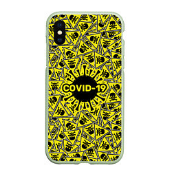 Чехол iPhone XS Max матовый COVID-19, цвет: 3D-салатовый