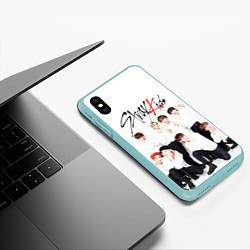 Чехол iPhone XS Max матовый STRAY KIDS, цвет: 3D-мятный — фото 2