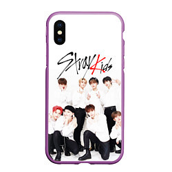 Чехол iPhone XS Max матовый STRAY KIDS, цвет: 3D-фиолетовый