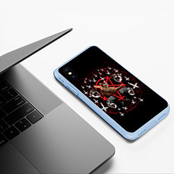 Чехол iPhone XS Max матовый Satanic Cat, цвет: 3D-голубой — фото 2