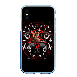Чехол iPhone XS Max матовый Satanic Cat, цвет: 3D-голубой