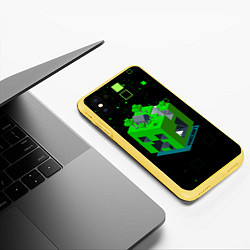 Чехол iPhone XS Max матовый Minecraft, цвет: 3D-желтый — фото 2