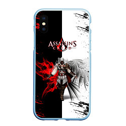 Чехол iPhone XS Max матовый ASSASSINS CREED, цвет: 3D-голубой