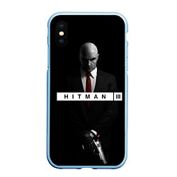 Чехол iPhone XS Max матовый Hitman 3, цвет: 3D-голубой