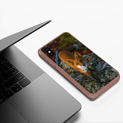 Чехол iPhone XS Max матовый Лиса, цвет: 3D-коричневый — фото 2