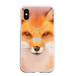 Чехол iPhone XS Max матовый Лиса, цвет: 3D-белый