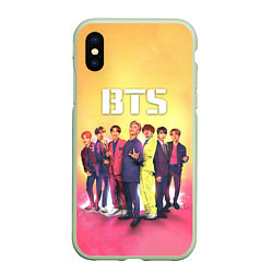 Чехол iPhone XS Max матовый BTS, цвет: 3D-салатовый