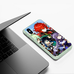 Чехол iPhone XS Max матовый Персонажи Genshin Impact, цвет: 3D-салатовый — фото 2