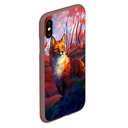 Чехол iPhone XS Max матовый Рыжая лиса, цвет: 3D-коричневый — фото 2