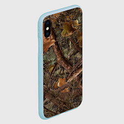 Чехол iPhone XS Max матовый Охотничий камуфляж, цвет: 3D-голубой — фото 2