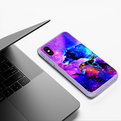 Чехол iPhone XS Max матовый Волки, цвет: 3D-светло-сиреневый — фото 2