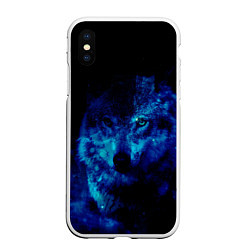 Чехол iPhone XS Max матовый Волк Вселенная, цвет: 3D-белый