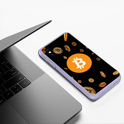 Чехол iPhone XS Max матовый BITCOIN, цвет: 3D-светло-сиреневый — фото 2