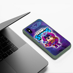 Чехол iPhone XS Max матовый Генерал Гавс - Brawl Stars, цвет: 3D-темно-зеленый — фото 2