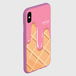 Чехол iPhone XS Max матовый Мороженое Рожок, цвет: 3D-фиолетовый — фото 2