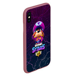 Чехол iPhone XS Max матовый Brawl Stars - Colonel Ruffs, цвет: 3D-малиновый — фото 2