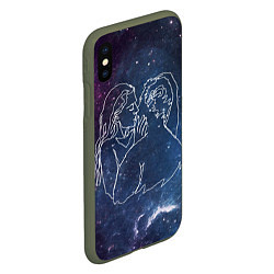 Чехол iPhone XS Max матовый Ты моя вселенная, цвет: 3D-темно-зеленый — фото 2