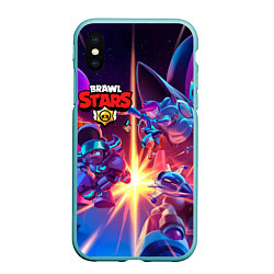 Чехол iPhone XS Max матовый StarrForce, цвет: 3D-мятный