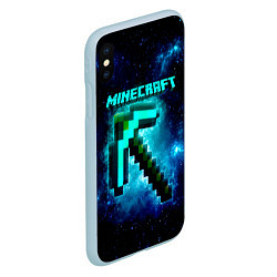 Чехол iPhone XS Max матовый Minecraft, цвет: 3D-голубой — фото 2