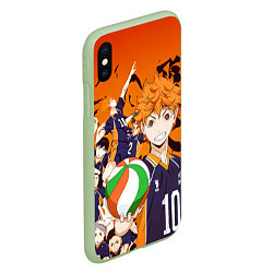 Чехол iPhone XS Max матовый ВОЛЕЙБОЛ!! HAIKYUU!!, цвет: 3D-салатовый — фото 2