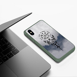 Чехол iPhone XS Max матовый Русь, цвет: 3D-темно-зеленый — фото 2