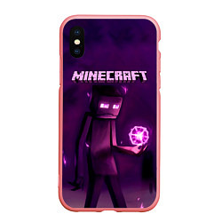 Чехол iPhone XS Max матовый Minecraft Слендермен