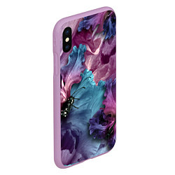 Чехол iPhone XS Max матовый Цветы, цвет: 3D-сиреневый — фото 2