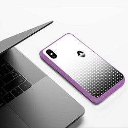 Чехол iPhone XS Max матовый Renault, цвет: 3D-фиолетовый — фото 2