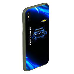 Чехол iPhone XS Max матовый Chevrolet, цвет: 3D-темно-зеленый — фото 2