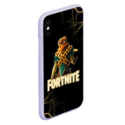 Чехол iPhone XS Max матовый Mancake Fortnite, цвет: 3D-светло-сиреневый — фото 2