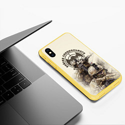 Чехол iPhone XS Max матовый Спецвойска, цвет: 3D-желтый — фото 2