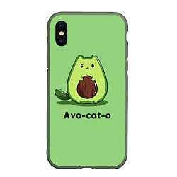 Чехол iPhone XS Max матовый Avo - cat - o, цвет: 3D-темно-зеленый