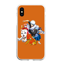 Чехол iPhone XS Max матовый Gintama Гинтама, цвет: 3D-белый