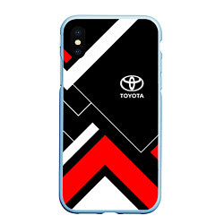 Чехол iPhone XS Max матовый Toyota, цвет: 3D-голубой