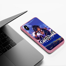 Чехол iPhone XS Max матовый Genshin impact Kaeya, цвет: 3D-малиновый — фото 2