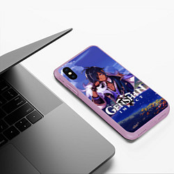 Чехол iPhone XS Max матовый Genshin impact Kaeya, цвет: 3D-сиреневый — фото 2
