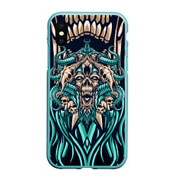 Чехол iPhone XS Max матовый Древний зомби, цвет: 3D-мятный