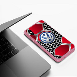 Чехол iPhone XS Max матовый VOLKSWAGEN, цвет: 3D-малиновый — фото 2