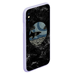 Чехол iPhone XS Max матовый Акула, цвет: 3D-светло-сиреневый — фото 2