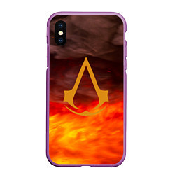 Чехол iPhone XS Max матовый Assassin’s Creed, цвет: 3D-фиолетовый