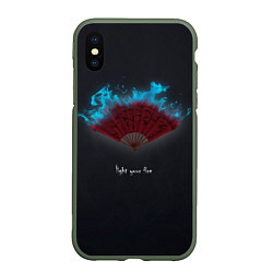 Чехол iPhone XS Max матовый Light your fire, цвет: 3D-темно-зеленый